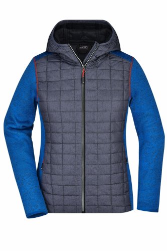 Ladies' Knitted Hybrid Jacket Royal-Melange/Anthracite-Melange