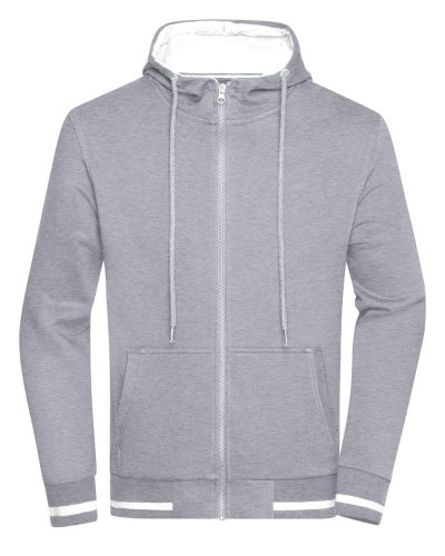 Men's Club Sweat Jacket Grey-Heather/White
