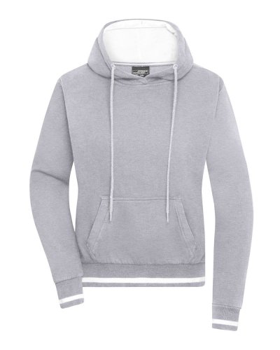 Ladies' Club Hoody Grey-Heather/White