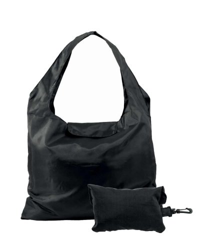 BORSA PIEGHEVOLE IN POLIESTERE CON PORTAOGGETTI Nero