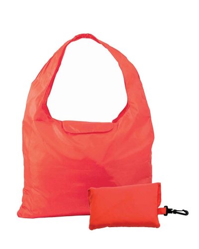 BORSA PIEGHEVOLE IN POLIESTERE CON PORTAOGGETTI Rosso