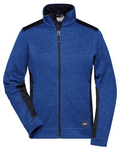 Ladies' Knitted Workwear Fleece Jacket - Strong Royal-Melange-Navy