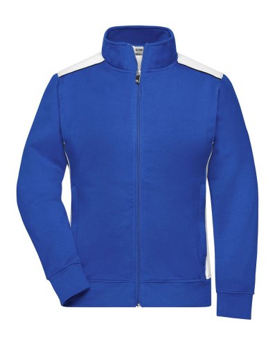 Ladies' Workwear Sweat Jacket - Color Royal/White