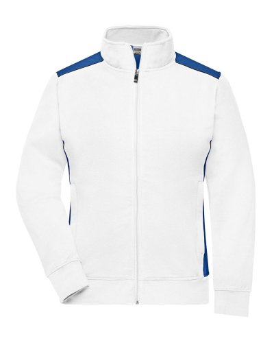 Ladies' Workwear Sweat Jacket - Color White/Royal