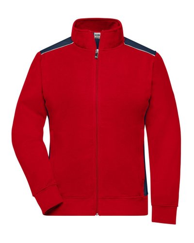Ladies' Workwear Sweat Jacket - Color Red/Navy