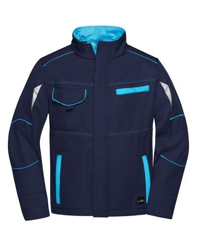 Workwear Softshell Jacket - Color Navy/Turquoise
