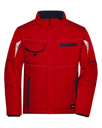 Workwear Softshell Padded Jacket - Color Red/Navy