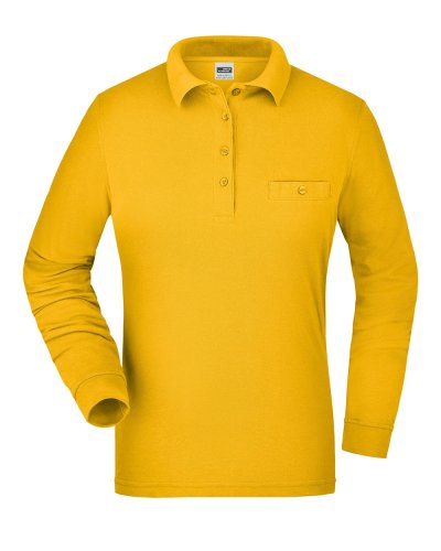 Polo manica lunga da lavoro Pocket Long Sleeve Gold Yellow