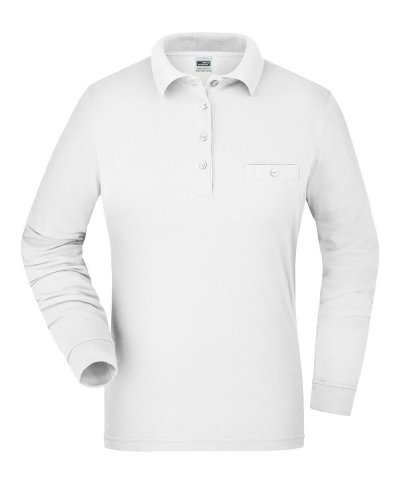 Polo manica lunga da lavoro Pocket Long Sleeve White