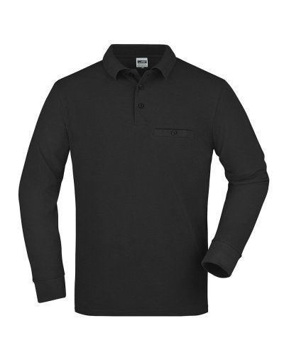 Men's Workwear Polo Pocket Longsleeve Black