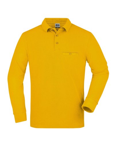 Men's Workwear Polo Pocket Longsleeve Gold Yellow