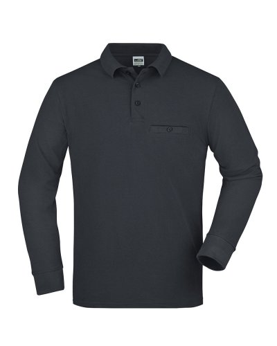 Men's Workwear Polo Pocket Longsleeve Carbon