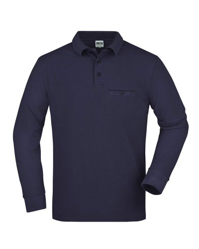 Men's Workwear Polo Pocket Longsleeve Navy
