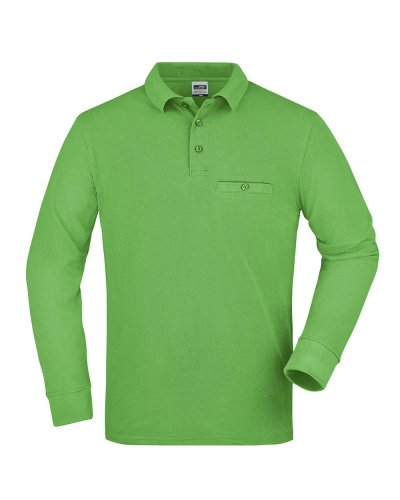Men's Workwear Polo Pocket Longsleeve Lime Green