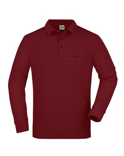 Men's Workwear Polo Pocket Longsleeve Wine