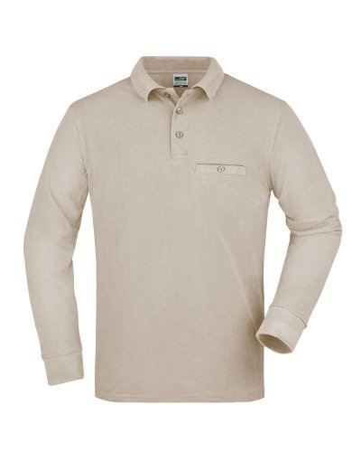 Men's Workwear Polo Pocket Longsleeve Stone