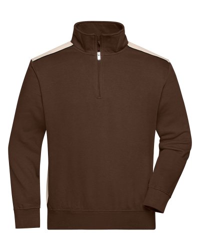 Workwear Half-Zip Sweat - Color Brown/Stone