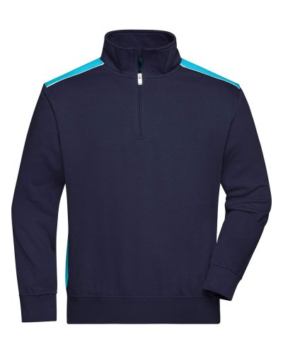 Workwear Half-Zip Sweat - Color Navy/Turquoise