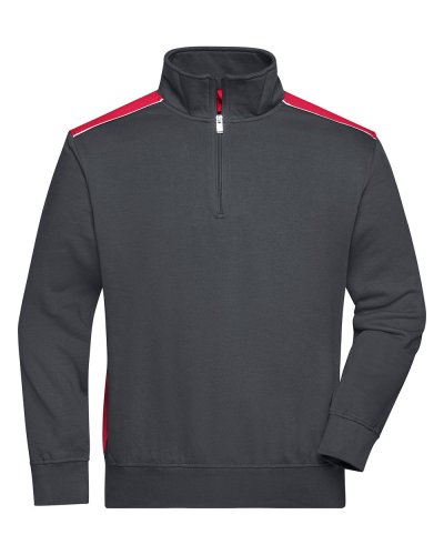 Workwear Half-Zip Sweat - Color Carbon/Red