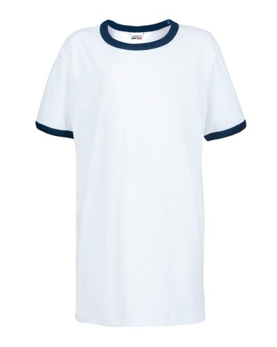 Maglia bambino manica corta Bianco/Blu Navy