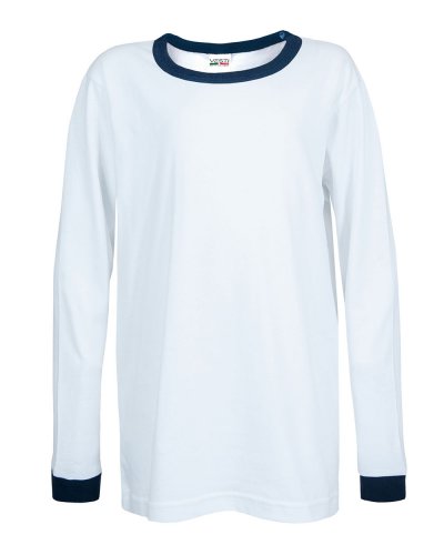 Maglia bambino manica lunga Bianco/Blu Navy