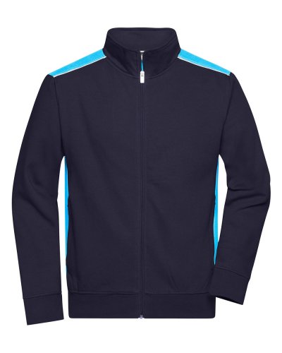 Men's Workwear Sweat Jacket - Color Navy/Turquoise