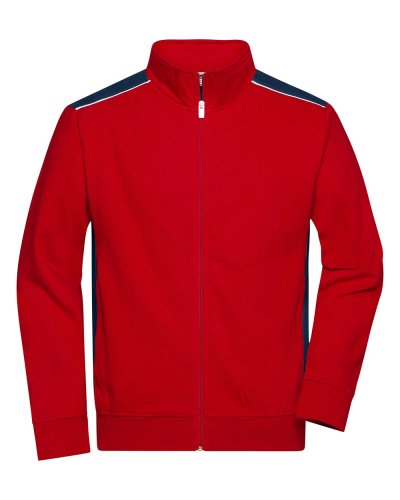 Men's Workwear Sweat Jacket - Color Red/Navy