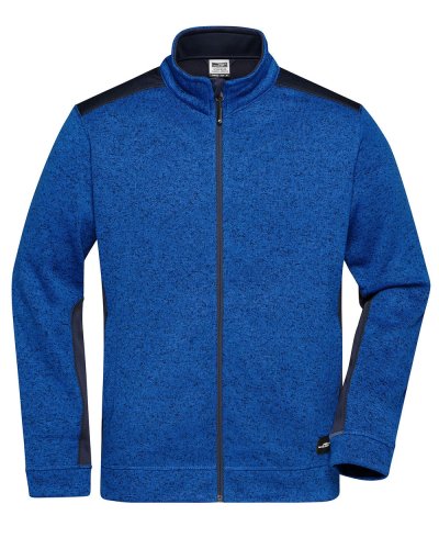 Men's Knitted Workwear Fleece Jacket - Strong Royal-Melange-Navy