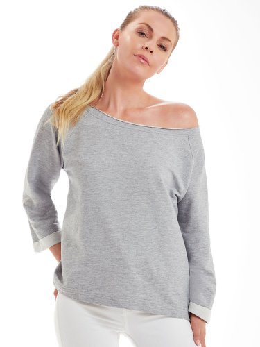 Felpa Flash Dance HGM ampia, cotone bio, scollo vivo, No Label