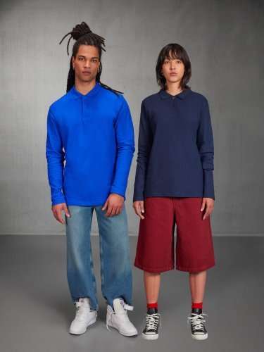 Polo maniche lunghe cotone 180g B&C Medium Fit, vari colori