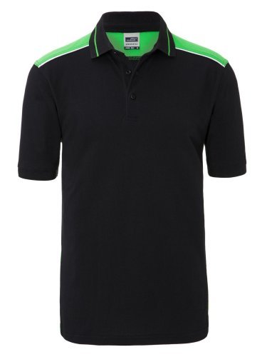 Polo de travail homme James & Nicholson, bicolore, coton-pol. 200g