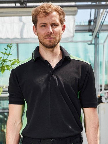 Polo de travail homme James & Nicholson, bicolore, coton-pol. 200g