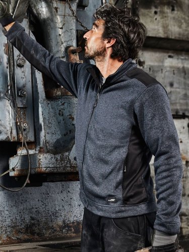 Strong Giacca Workwear Fleece Uomo, Pile Maglia, Inserti Softshell