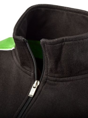 Workwear Felpa Half-Zip Nero/Lime 70% Cotone 290g/m²