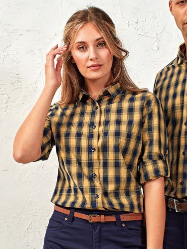 Ladies' LSL 'Mulligan' Check Cotton Bar Shirt     t