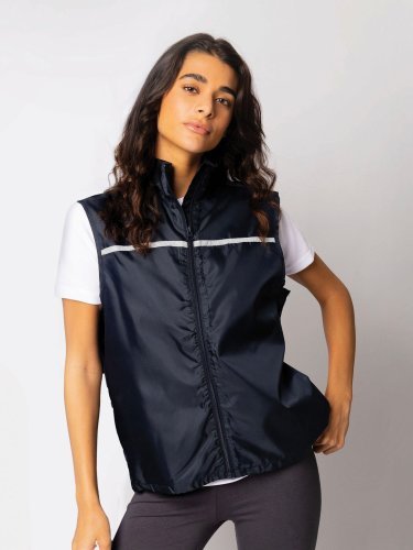 Giacca smanicata antivento unisex , catarifrangente