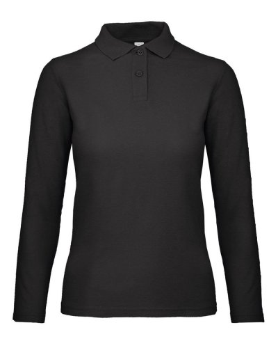 Polo donna maniche lunghe Black