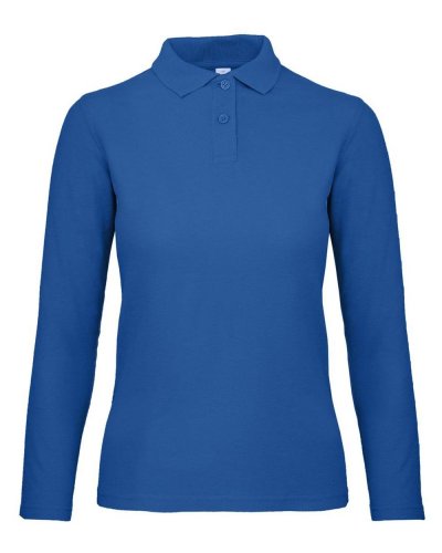 Polo donna maniche lunghe Royal Blue