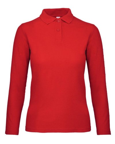 Polo donna maniche lunghe Red