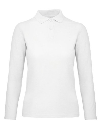 Polo donna maniche lunghe White