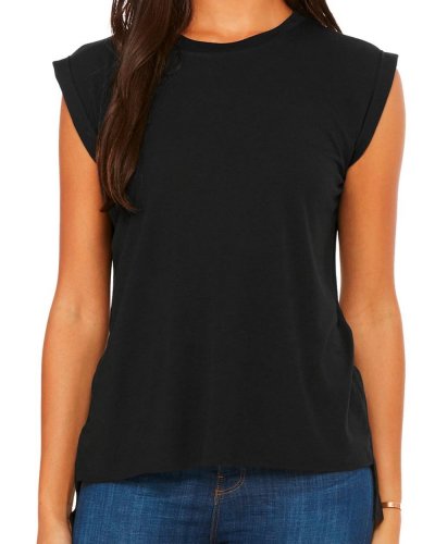 T-shirt donna manica corta flowy muscle Black