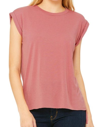 T-shirt donna manica corta flowy muscle Mauve