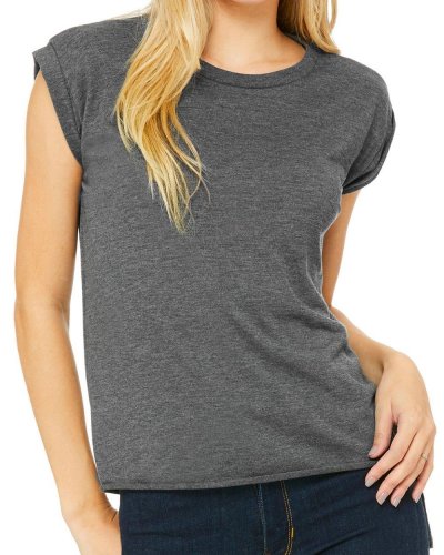T-shirt donna manica corta flowy muscle Dark Grey Heather