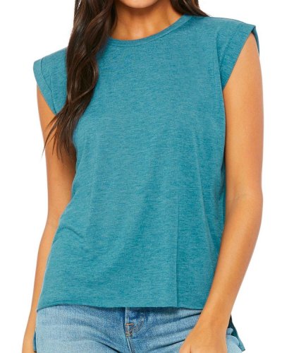 T-shirt donna manica corta flowy muscle Heather Deep Teal