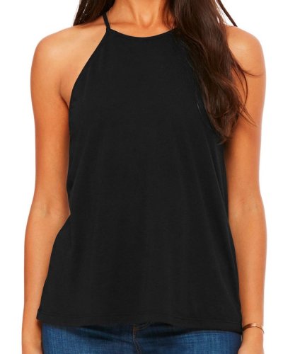 Canottiera Women's Flowy High Neck Tank Black
