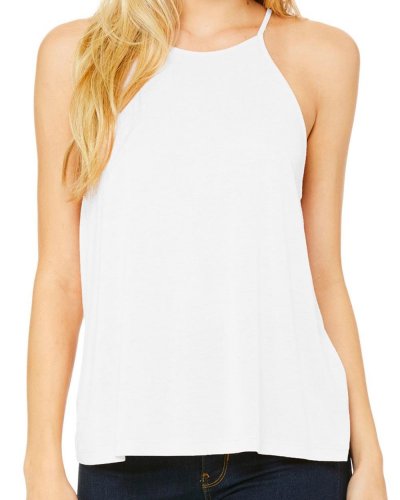 Canottiera Women's Flowy High Neck Tank White