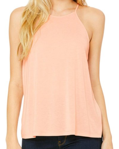 Canottiera Women's Flowy High Neck Tank Peach