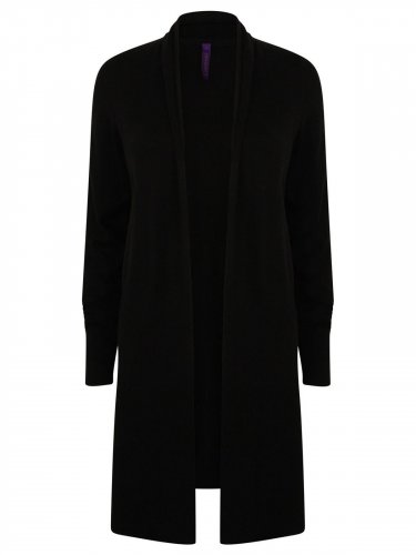 Ladies' Longline Open Cardigan Black