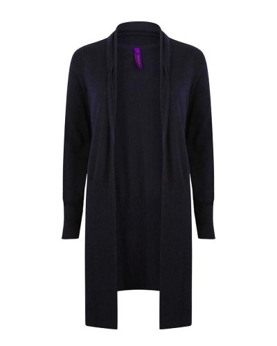 Ladies' Longline Open Cardigan Navy