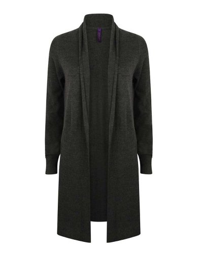 Ladies' Longline Open Cardigan Grey marl